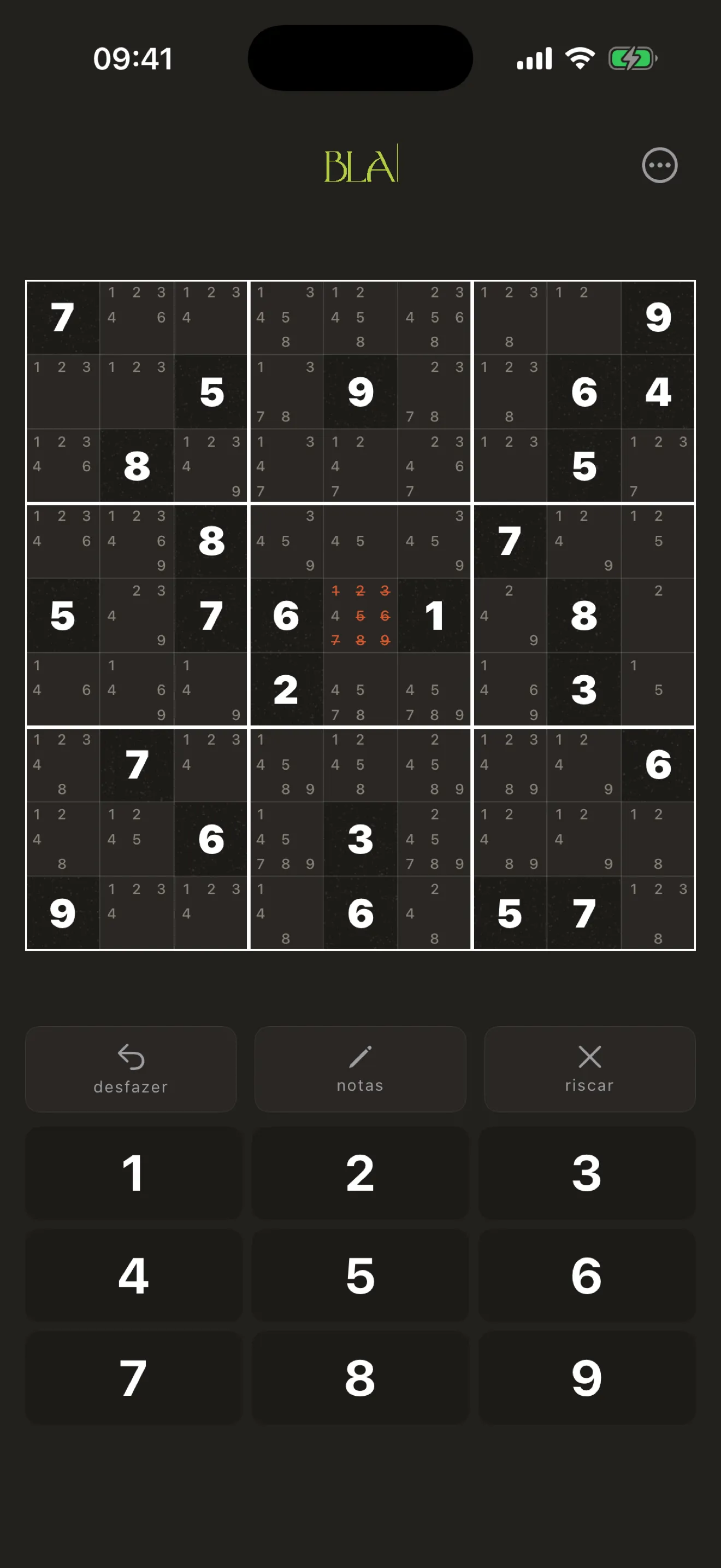 Sudoku BLA em português, captura de tela 12 de 13